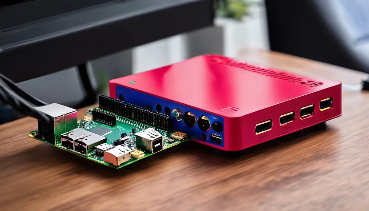 Picture of a Raspberry Pi 5 connected to arcade controls